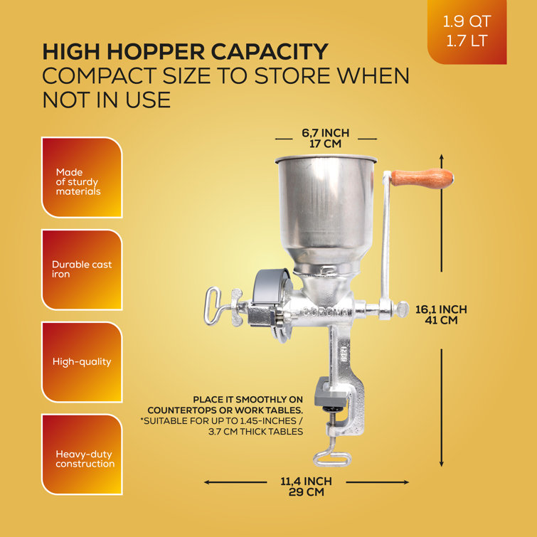 Corona Corn Grinder Cast Iron Grain Mill Manual Grinder For All